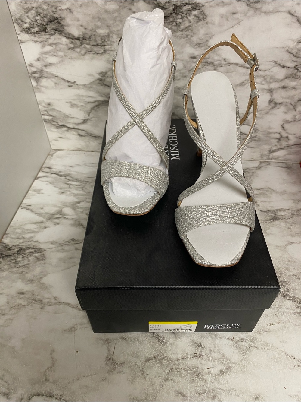 Mishka Silver Strappy Heeled Sandals